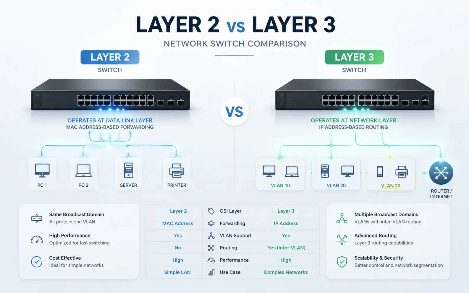 Perbedaan Switch Layer 2 dan Layer 3 yang Perlu Anda Ketahui
